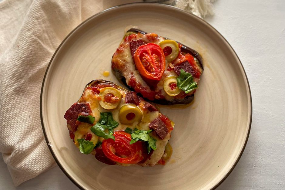 Patlıcan Tabanlı Fit Pizza