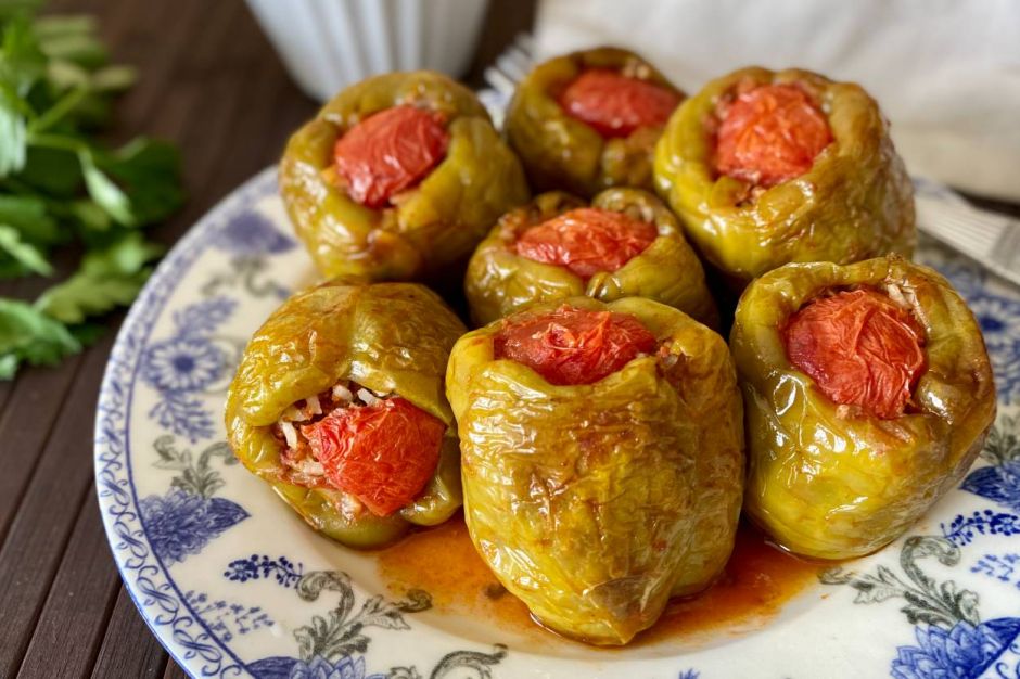 Fırında Biber Dolması