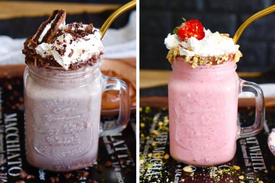 Bisküvili ve Çilekli Milkshake