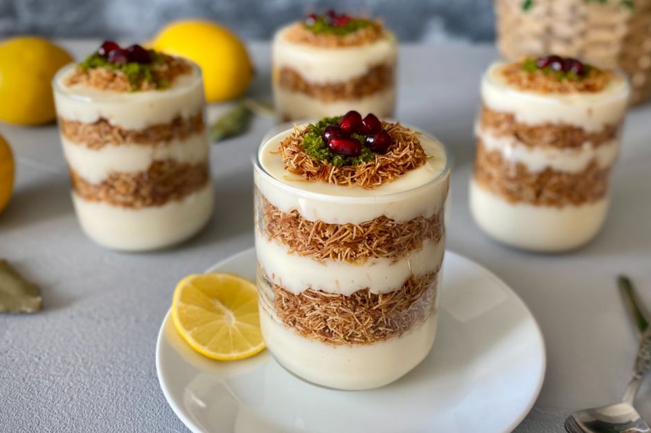 Kupta Limonlu Kadayıflı Muhallebi