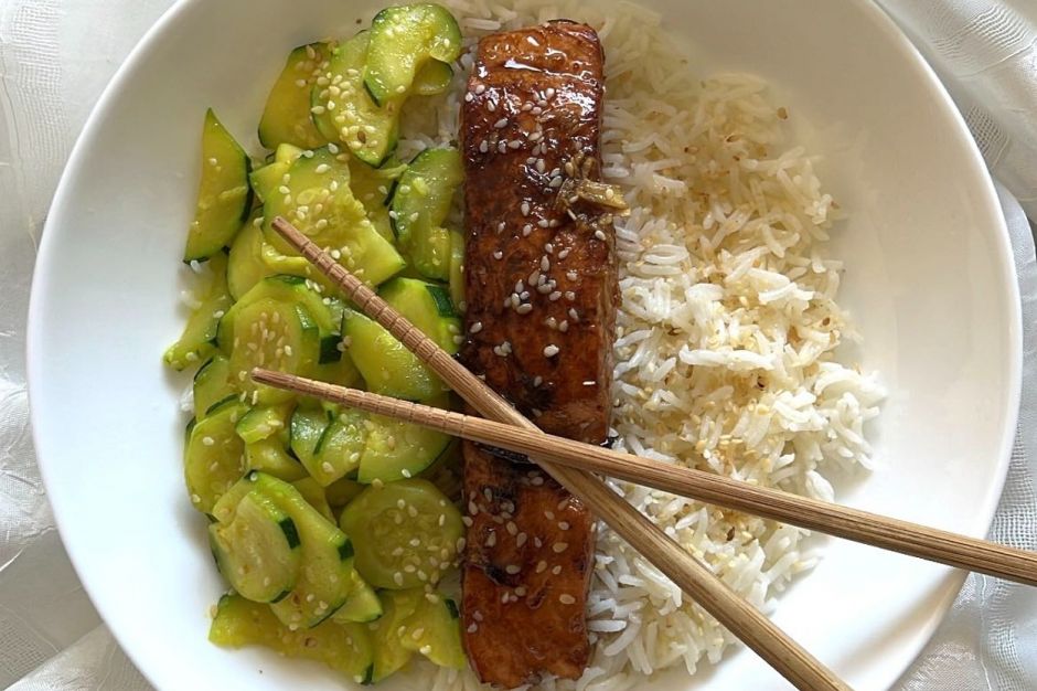 Teriyaki Soslu Somon ve Kabak Kavurma